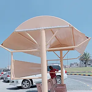 PVC-coated polyester shade structure
