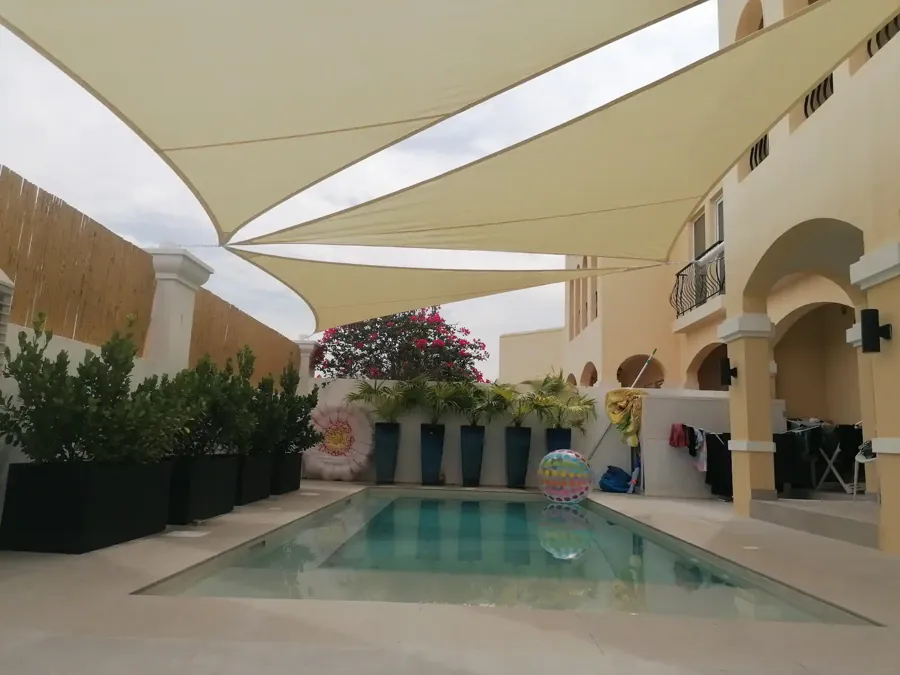 Swimming pool sail shade